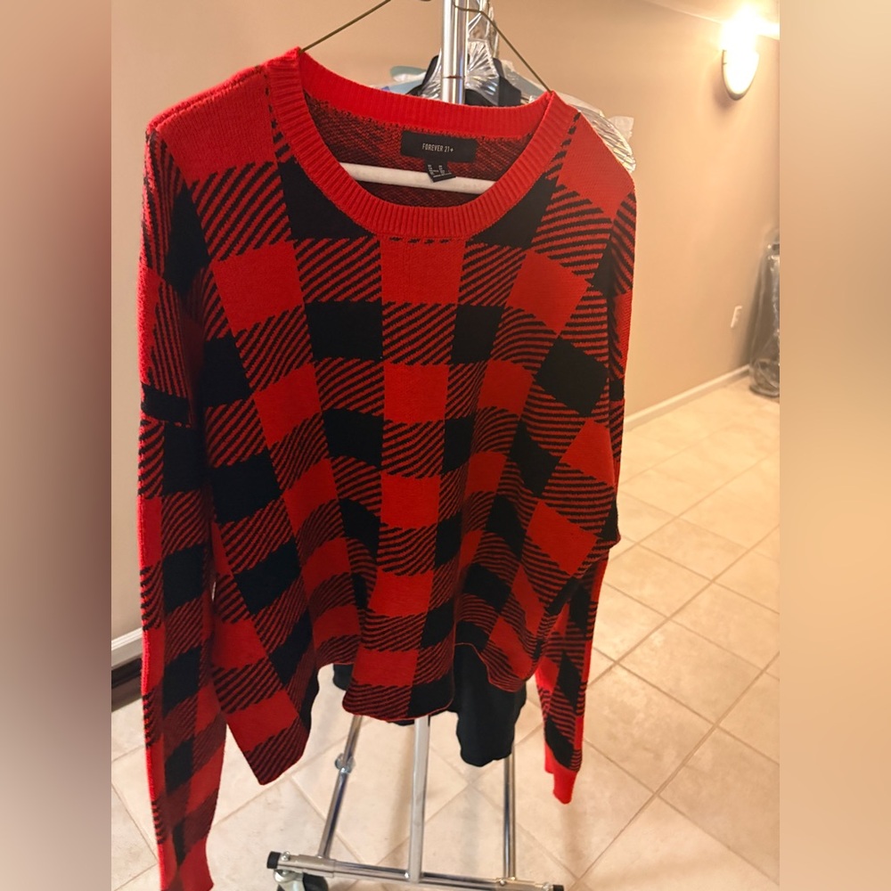 BOGO PLUS Forever 21 Red and Black Crewneck Sweater